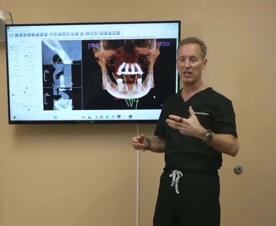 Dr. Pulver reviewing a 3D implant plan